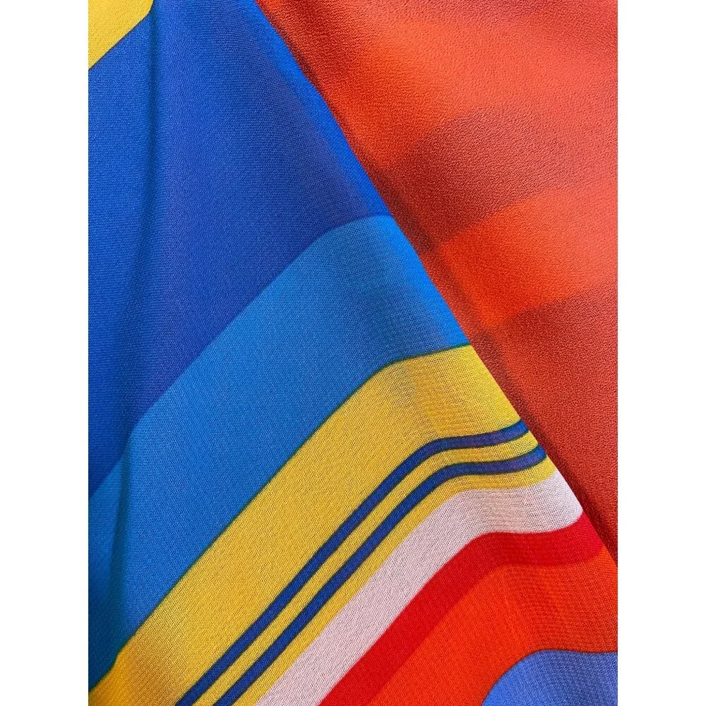 Lauren Ralph Lauren Dress 20W 2X Multi Color Layers Striped Whimsi Womens - Picture 9 of 9